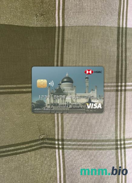 Brunei HSBC bank wygląd zdjęcia karty wizowej skan PSD + zdjęcie